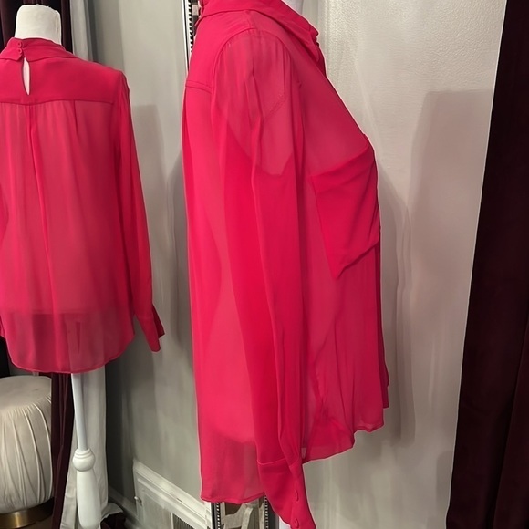BCBGMAXAZRIA Azalea Pink Sheer Top Size Small - Picture 8 of 10